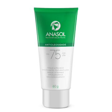 Anasol Protetor Solar Facial FPS 75 Antioleosidade - 60 g