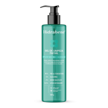 Hidrabene Gel de Limpeza Facial Peles Mistas e Oleosas 300 g